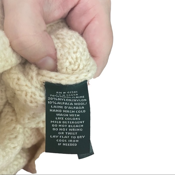 Lauren Ralph Lauren Cream Off White Alpaca Wool Blend Sweater Cover Up - Picture 5 of 9